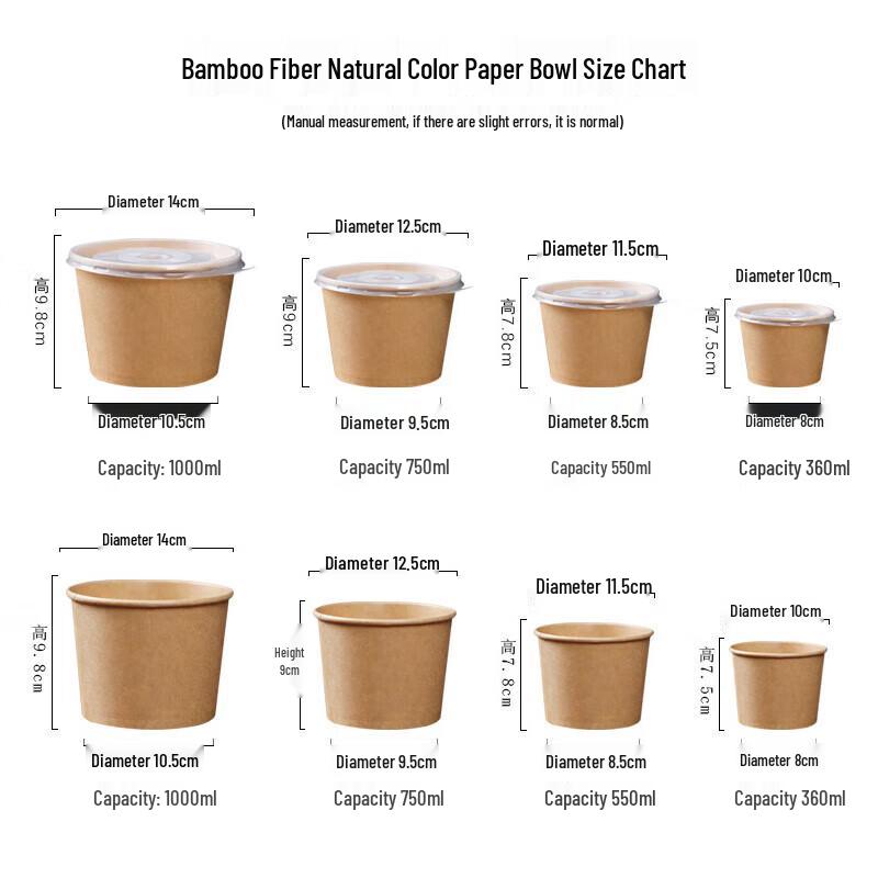 Disposable Bamboo Fiber Paper Bowls