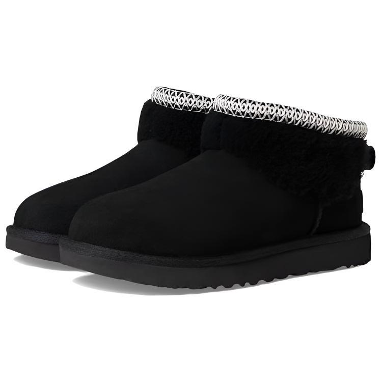 (WMNS) UGG Classic Ultra Mini Maxi Curly Boot 'Black' Women's 1158263-BLK