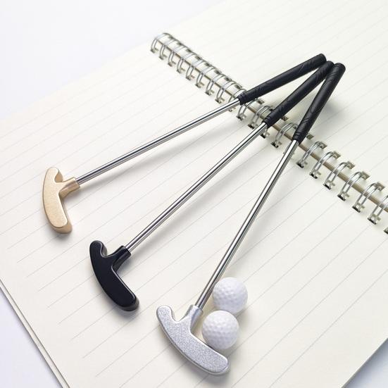 1 Set Mini Golf Putter Club with 2 Golf Balls TPR Grip Right Left Handed Stainless Steel Golf Club Kids Adults Table Game Golf Putter Training