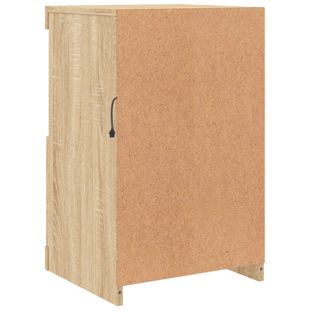 Side Table with LED Lights Sonoma Oak Particleboard