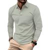 Men Shirt Buttoned Turn-down Collar Long Sleeves Solid Mid Length Pullover Color Casual Business Style Top