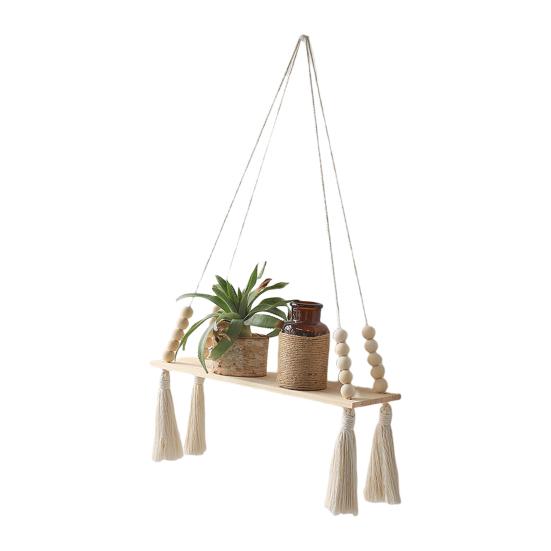 Woven Tapestry Exquisite Storage Cotton Rope Fashion Boho Decor Macrame Hanging Shelf for Living Room