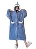 Tzrcyc Shark Romper Overalls, Thick and Cute Winter Pajamas, Long Sleeves, Warm Sleepwear, Fluffy, Perfect for Spring, Autumn, and Winter (Blue)