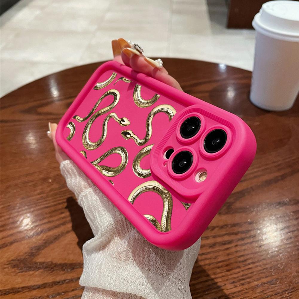 N72, черные, золотые, змеиные, мягкие чехлы для телефонов с ангельскими глазками для iPhone 15, 14, 12, 11 Pro Max 13 mini 7 8 6S Plus XS Max XR SE, противоударный чехол-бампер