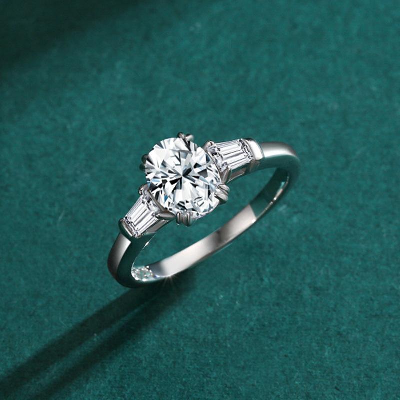 Tancise Classic 925 Sterling Silver Zircon Ring Ladies Jewelry Wedding Promise Party Gift