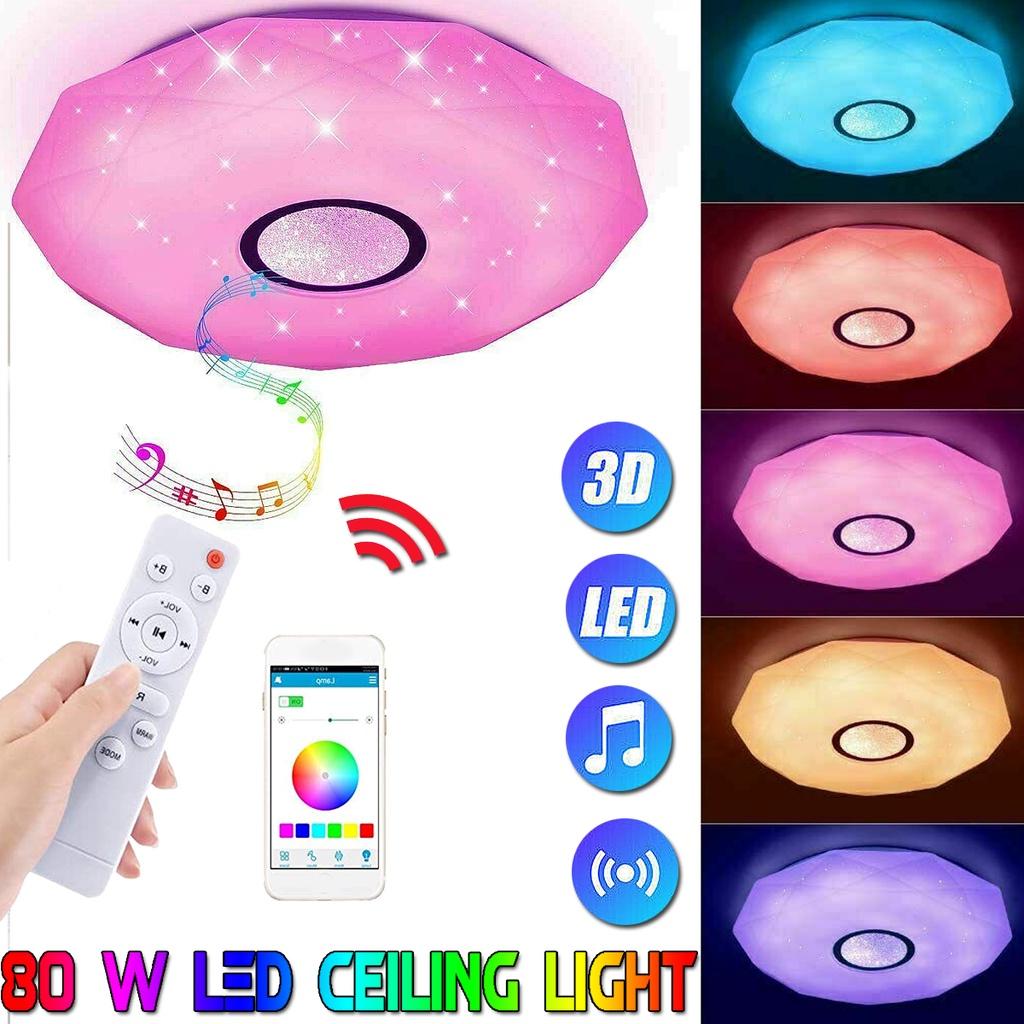200 Вт Wi-Fi Современные светодиодные потолочные светильники RGB Домашнее освещение Приложение Bluetooth Музыкальный свет Лампы для спальни Смарт-диммируемая музыкальная потолочная лампа
