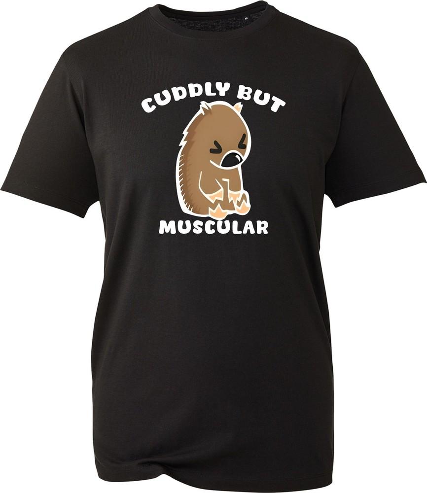 Cuddly But Muscular T Shirt Unisex Funny Cute Bear Gym Bodybuilding Graphic Tee