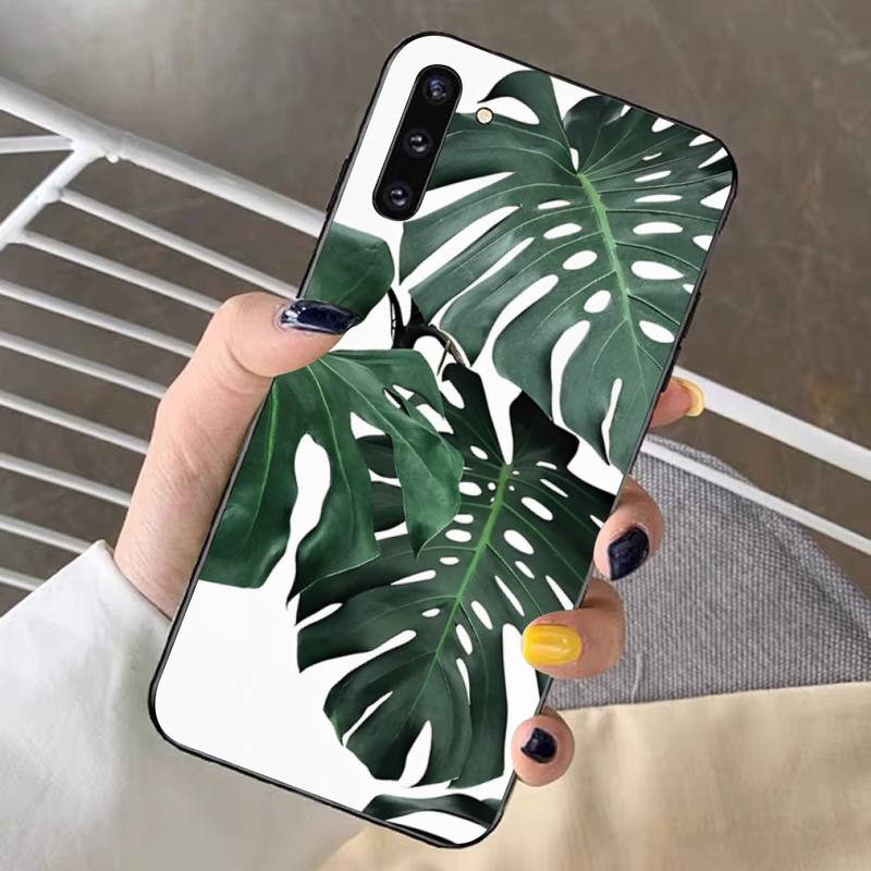 Чехол для телефона Leaves Monstera Green для Samsung Note 5 7 8 9 10 20 pro plus lite ultra A21 12 72