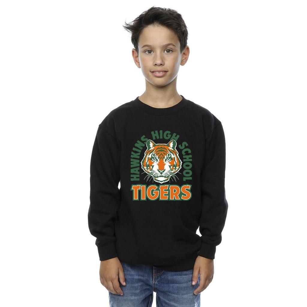Netflix Boys Stranger Things Hawkins Arch Tiger Sweatshirt