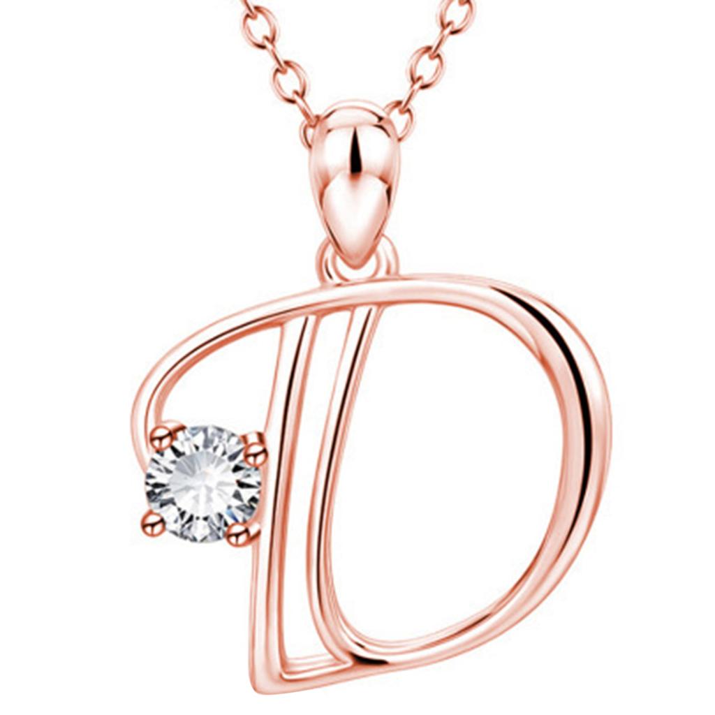 Ожерелье-подвеска с заглавной буквой 26 цирконий Кубические украшения Аксессуар из золота и розы