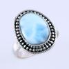 Natural Republic Larimar Gemstone Handmade 925 Sterling Silver Ring S.6" h6o77
