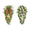 Easter Teardrop Wreath Artificial Hanging Crafts Front Door Swag for Fireplace Shelf