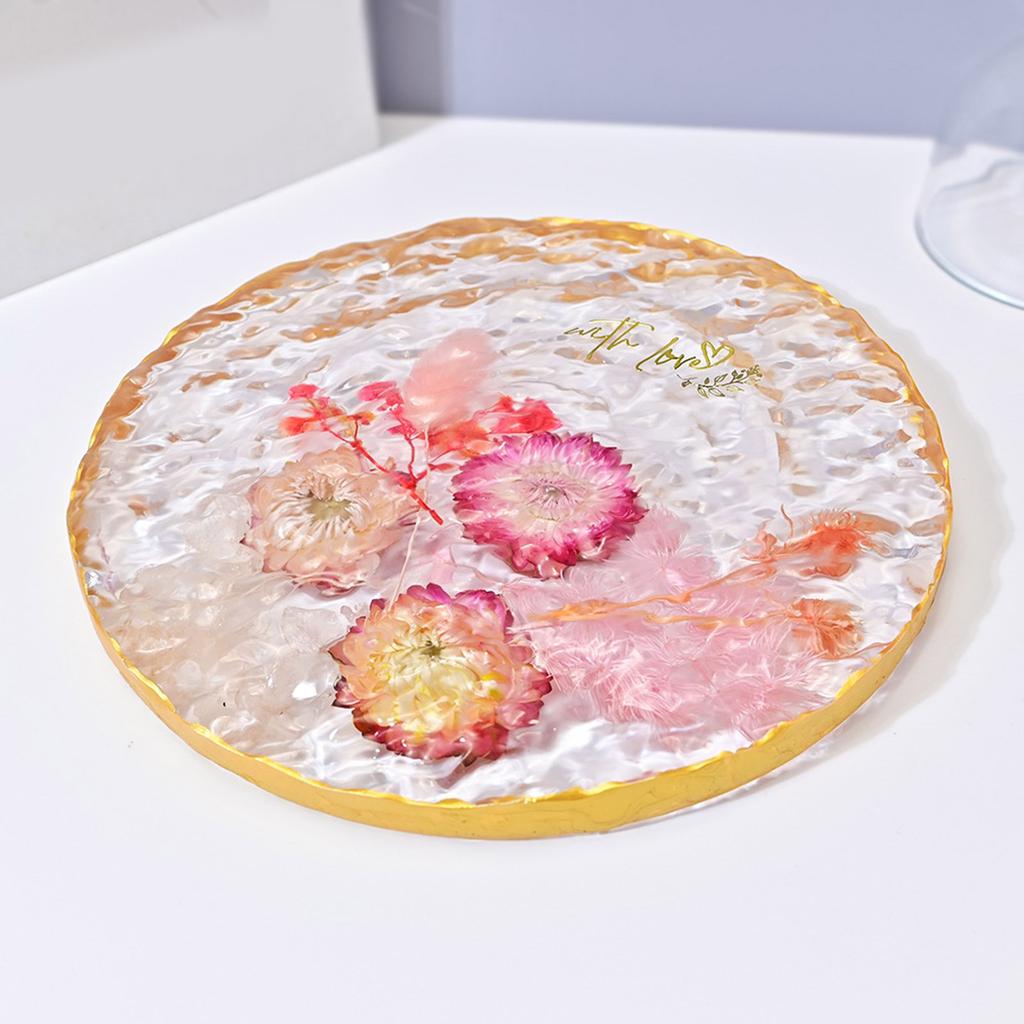 Подставка-поднос для стола Силиконовая форма Легкое извлечение Настольная подставка-костер с эффектом водной ряби Форма для эпоксидной смолы Материалы для рукоделия ручной работы