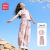 MINISO Girls' Stylish Summer Short Sleeve T-shirt & Shorts Set