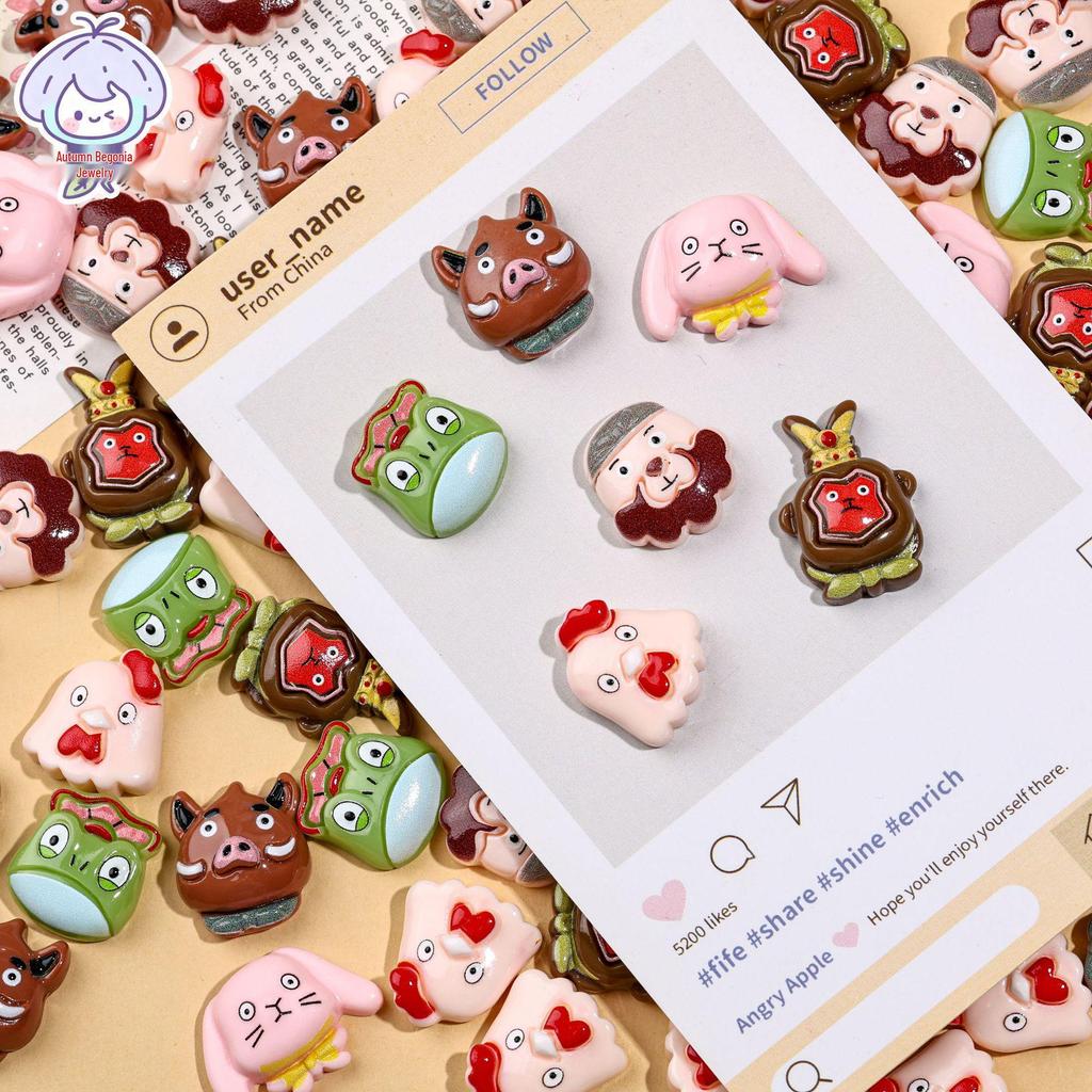 Мультяшные Монстры из Смолы, Аксессуары для DIY Заколок, Чехлов для Телефона и Декора Холодильника
