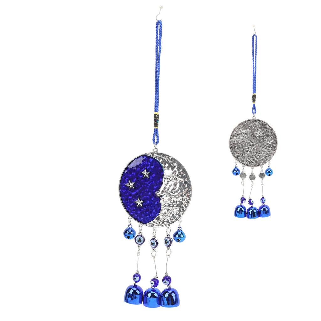 Evil Eye Moon Star Decor Zinc Alloy Evil Eye Wind Bell Hanging Ornament for Home Car