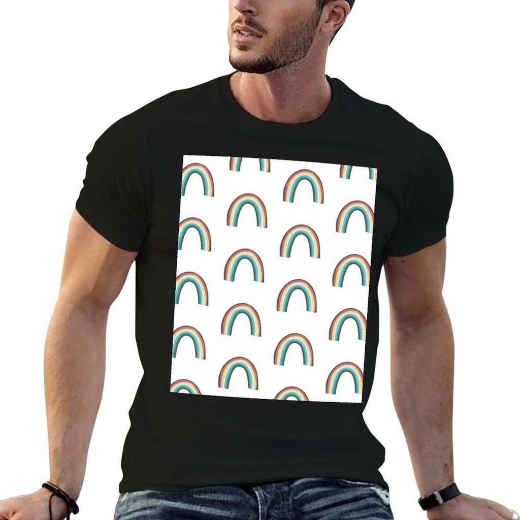 Disability Pride Flag Rainbow T-Shirt t shirts cotton 100% man t shirt summer black cotton t-sh