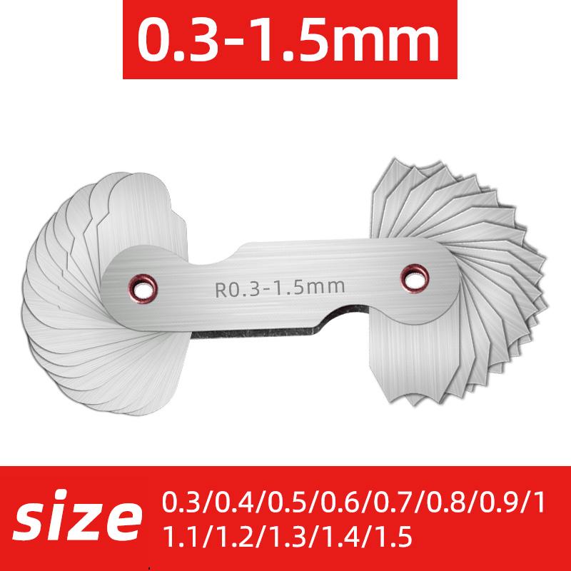 Радиусный шаблон R калибр R1-6,5 7-14,5 15-25 26-80 радиусный калибр пластина галтель наружный внутренний вогнутый выпуклый Измерительные инструменты