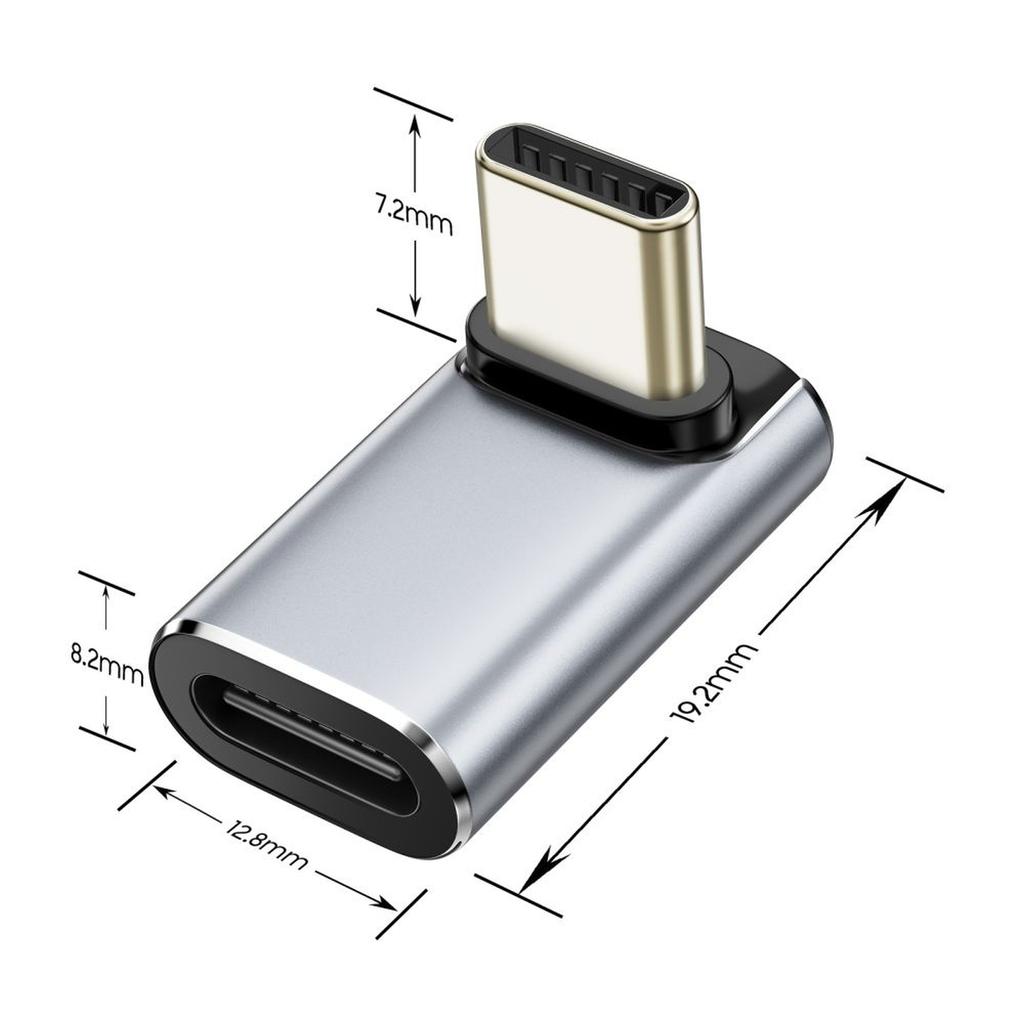 Adapter kątowy przejściówka USB-C - szary