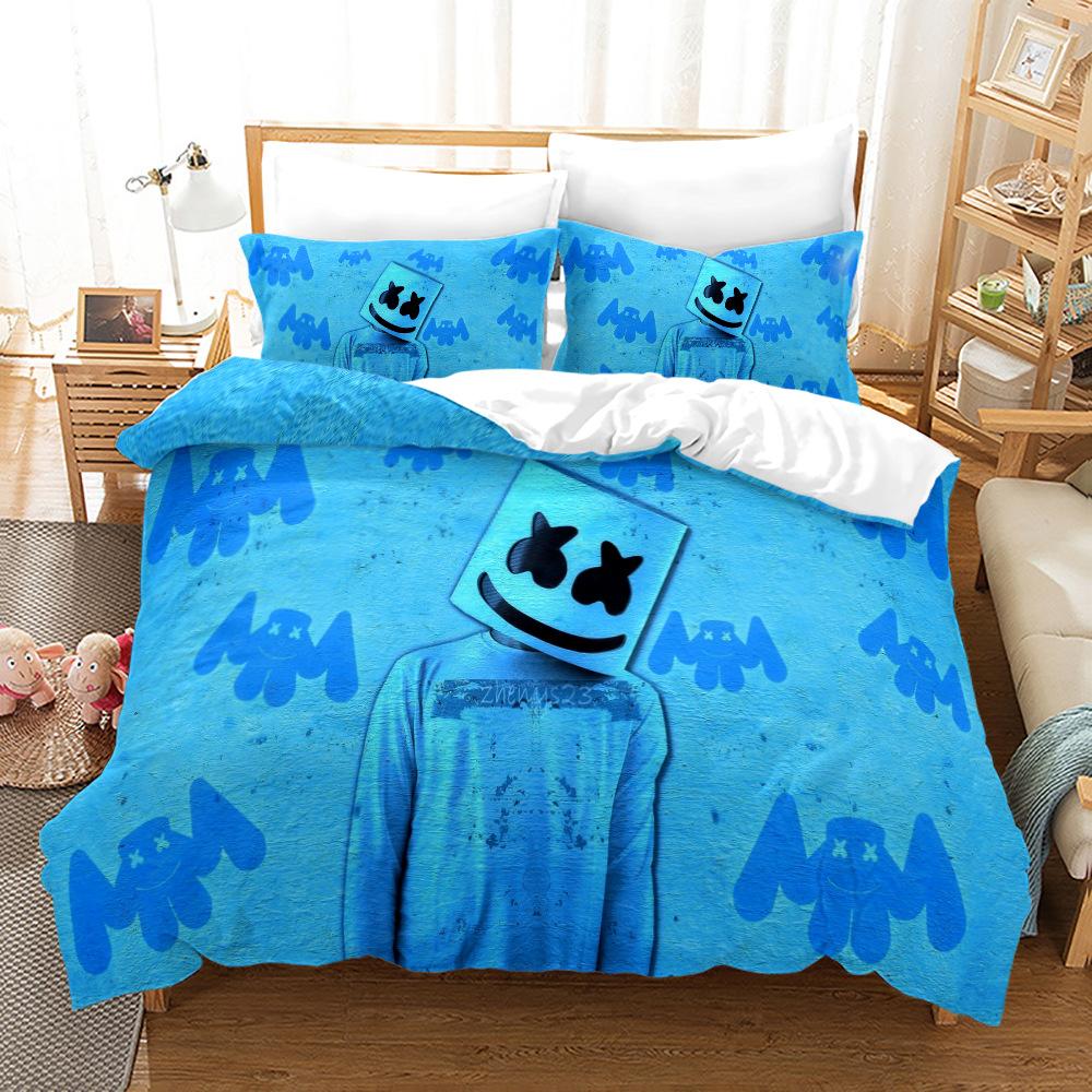 New 3PCS Single-sided Printed Series DJ Digital Printing Duvet Cover Bedding Set Comfortable Breathable Sheet Comforter Bed Set