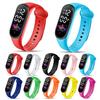 Fashion Sports Bracelet with LED Display Rounded Dial Adjustable Silicone Strap Digital