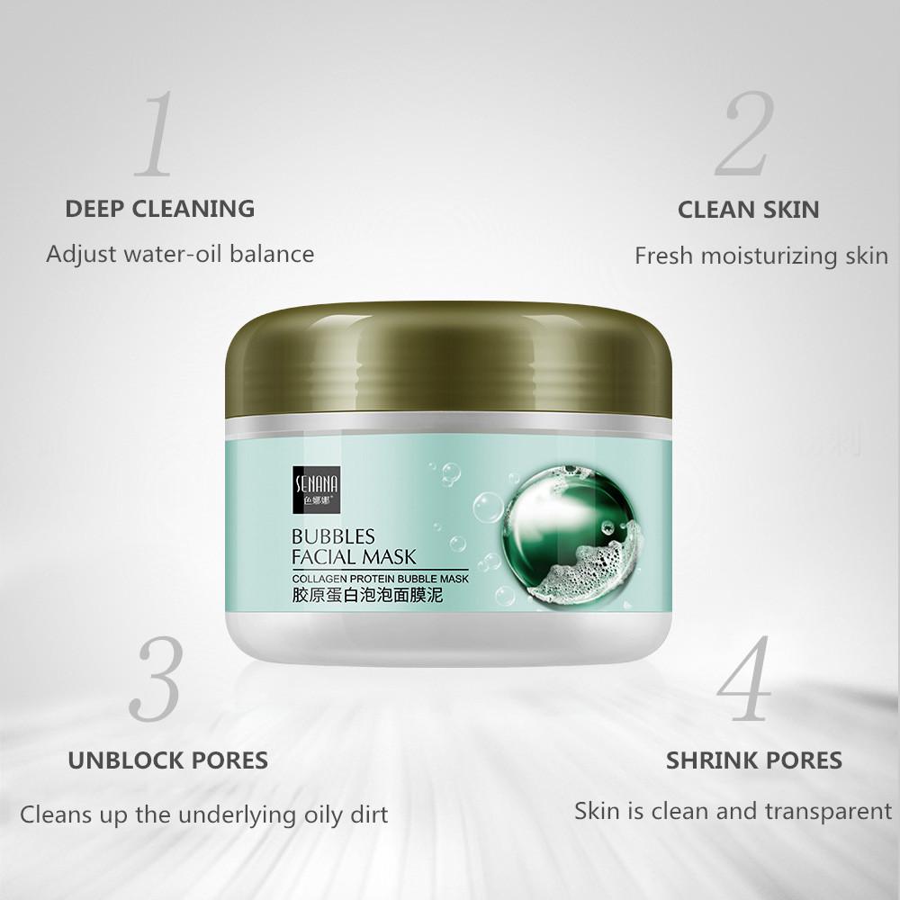 SENANA Коллагеновая пузырьковая маска, грязевая увлажняющая увлажняющая маска для лица