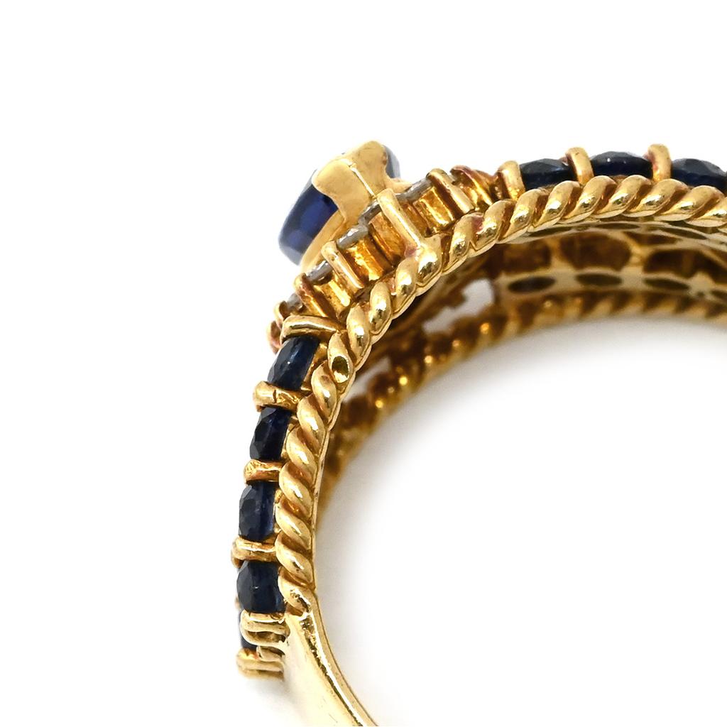NON BRAND - Blue sapphire and diamond design ringRing ring 18K Yellow Gold/sapphire #12.5(JP Size) Array
