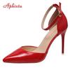 Fashion Aphixta Summer 3.94Inch High Stiletto Heels Sandals Women Patent Leather Pumps Cool Pimp Buckle Official Shoes Plus Size 45