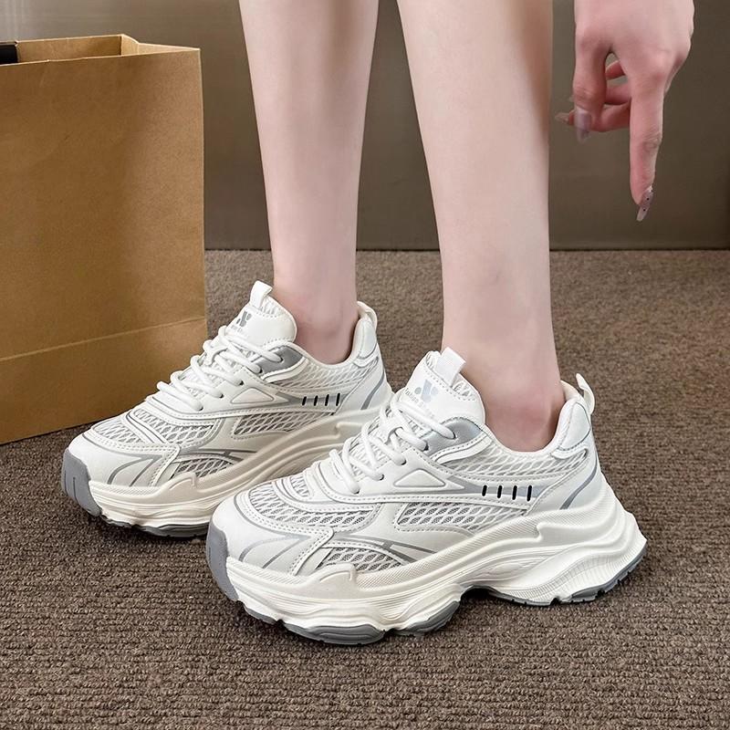 Кроссовки для папы на платформе, женские, новые, высококачественные, спортивные, повседневные, кроссовки для бега, сетчатые, увеличивающие рост, женские кроссовки