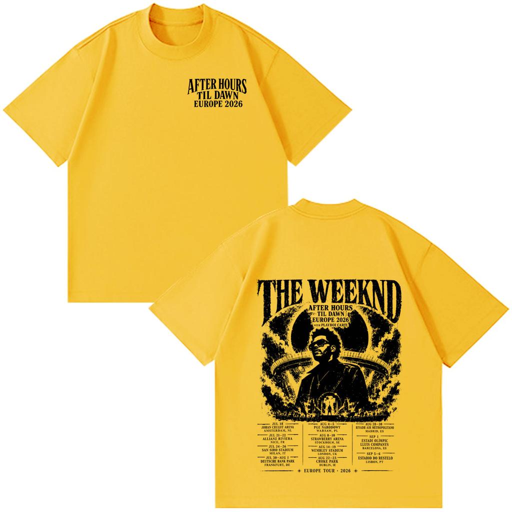 After Hours Til Dawn The Weeknd Europe Tour 2026 Print Tshirt Unisex Unisex Hiphop Punk Tshirts Loose Casual Cotton Tshirts Tops