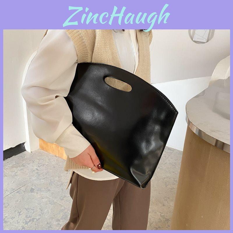 Stylish Korean New Women's Tote Handbag Chic Simple Soft Bucket Bag In Black Khaki Brown