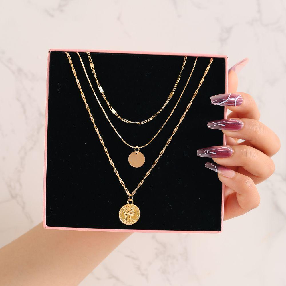 iF ME Vintage Pearl Multilayer Butterfly Necklace Gold Color Pendant Choker Chain Women Jewelry Accessories[No Box]
