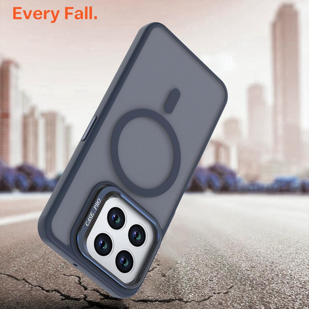 KEYSION Lens Stand Magnetic Phone Case for MagSafe for HONOR X6c X5b Plus Matte Translucent Shockproof Cover for Honor X5b Plus X6c