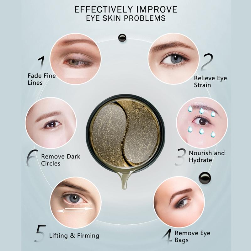 ARTISCARE Black Pearl Eye Patches for Remover Dark Circle Anti Wrinkle Under Eye Mask 60pcs