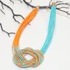 Bohemian Ethnic Style Multi-layer Color Blocked Rice Bead Necklace
