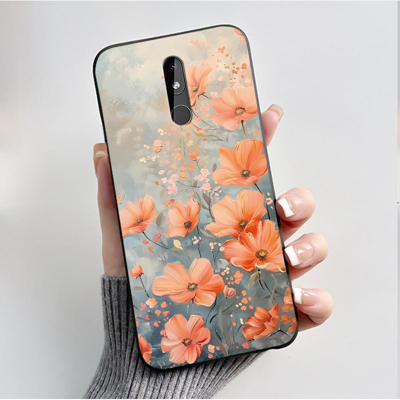 Чехол для телефона Nokia 3.2 TA-1156 TA-1159 TA-1164 Nokia 4.2 TA-1157 Чехол Модный Бабочки Цветы Тонкий Черный Мягкий Силиконовый Чехол
