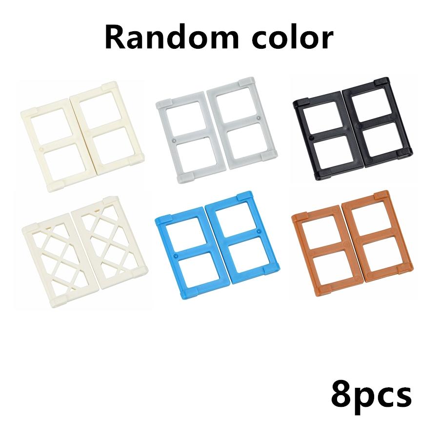 City Window Building Up Cubes Custom Build House Door Frame Glass Bricks Parts Fits 60594 60616 60621 60596 MOC Educational Tool Parts Fo