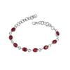 Lab Created Ruby Silver Bracelet, Pure 925 Sterling Silver Handmade Jewelry, Women Silver Bracelet, Gift For Sale Ab0545