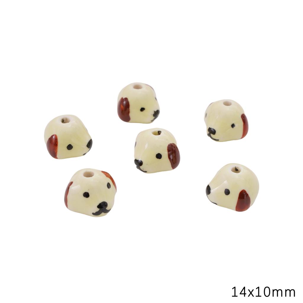 Керамические расписные бусины Собака Лиса Интервальные Рассыпные бусины для DIY Браслетов Ожерелий Изготовления Ювелирных Изделий