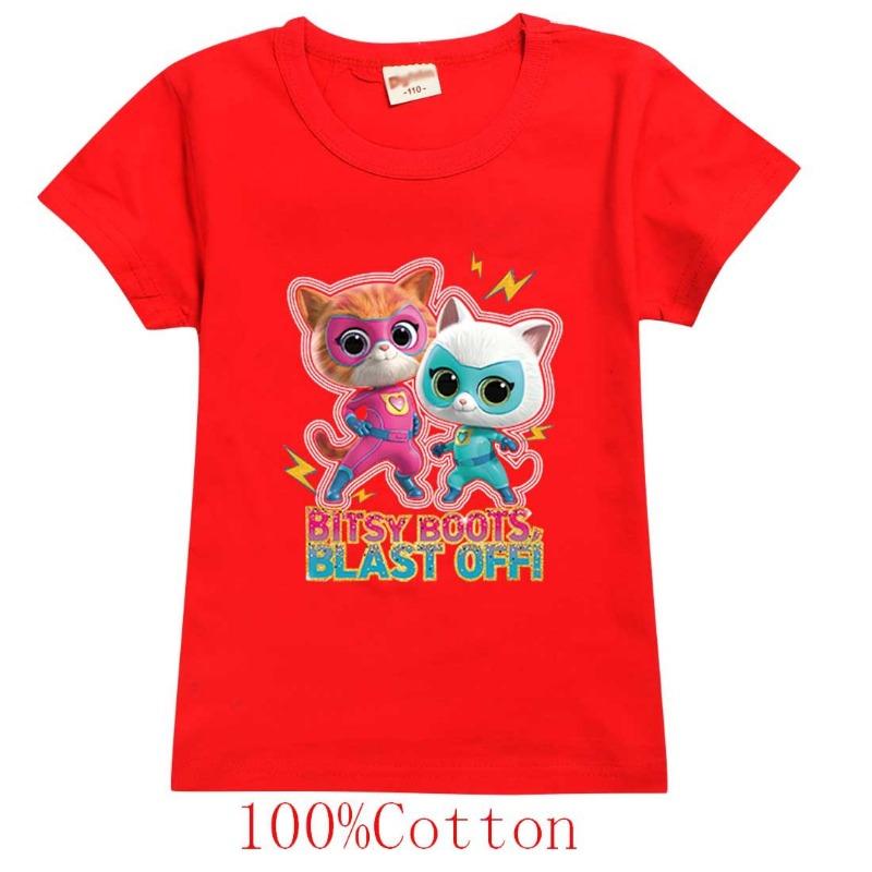 Game Super Cat Costume Kids SuperKitties T Shirt Baby Girls Summer Clothes Toddler Boys Cotton Tshirt Children Short Sleeve Tops