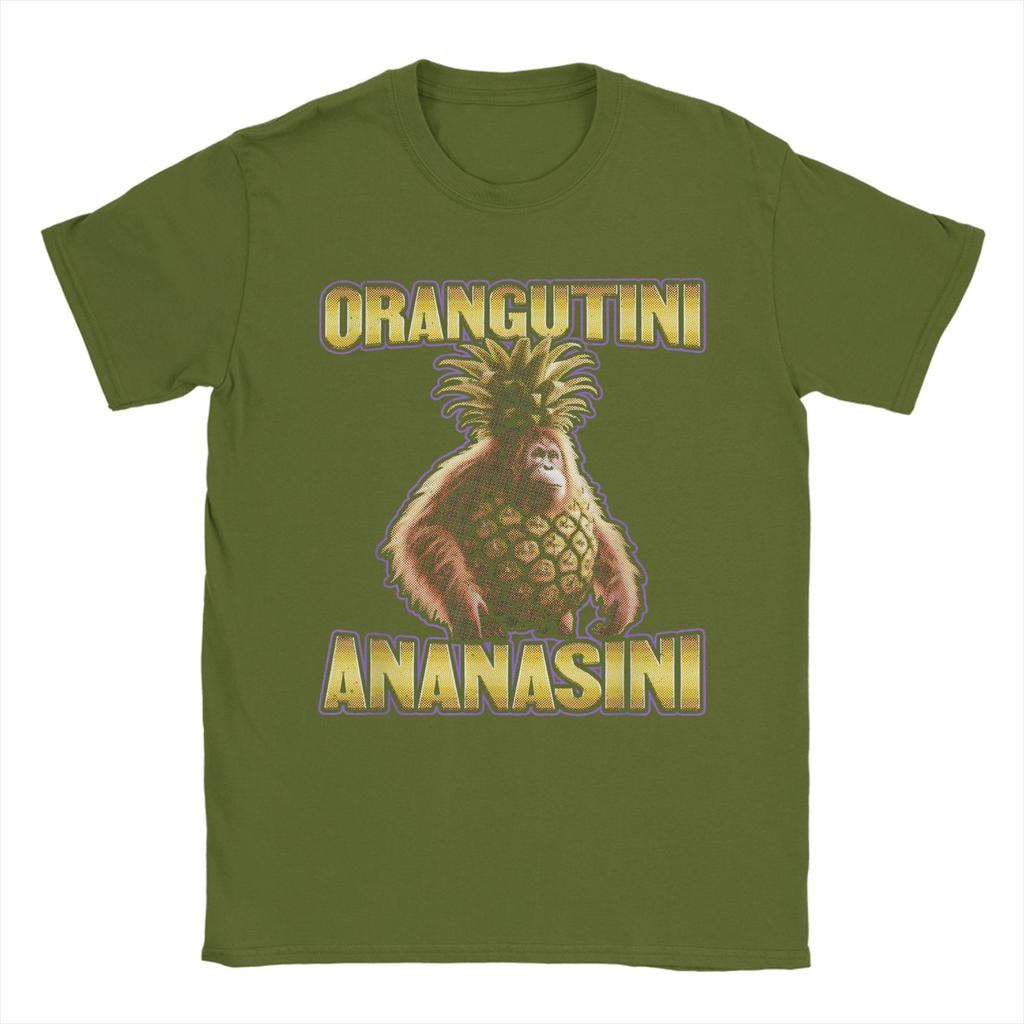 Orangutini Ananasini Italian Brainrot T-Shirt Men Pure Cotton Tee Shirt Crewneck Short Sleeve T Shirts Gift Idea Clothing
