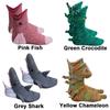 Novelty Animal Knit Crocodile Socks Fish Shark Chameleon Unisex Winter Warm Floor Sock for Men Women Christmas Gift