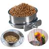 Bird Feeding Bowl Stainless Steel Parrot Feeder Birdcage Feeder Cup with Clamp