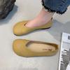 Korean Version of Student Literature and Art Spring and Autumn New Comfortable Shallow Mouth Mother Single Shoes Versatile Mori Flat Bottom One Ped