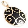 [B8820] - Gold Plated Pendant 'Alexandrie' Black Golden