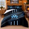 Printed 3Pcs Bedding Set Olympique Lyonnais FC Pattern Bed Sheet Pillowcase For Bedroom Decor
