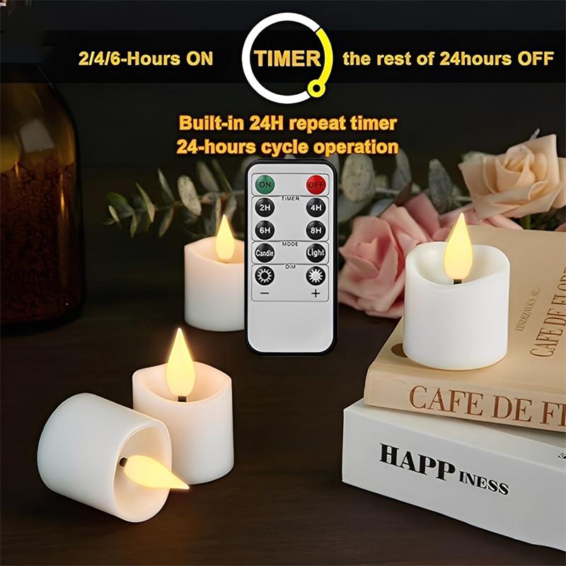 12PCS/set LED Candle Lights Magnetic Charging Candle Light Strip with Remote Control Perfect for Halloween, Christmas, and Weddings