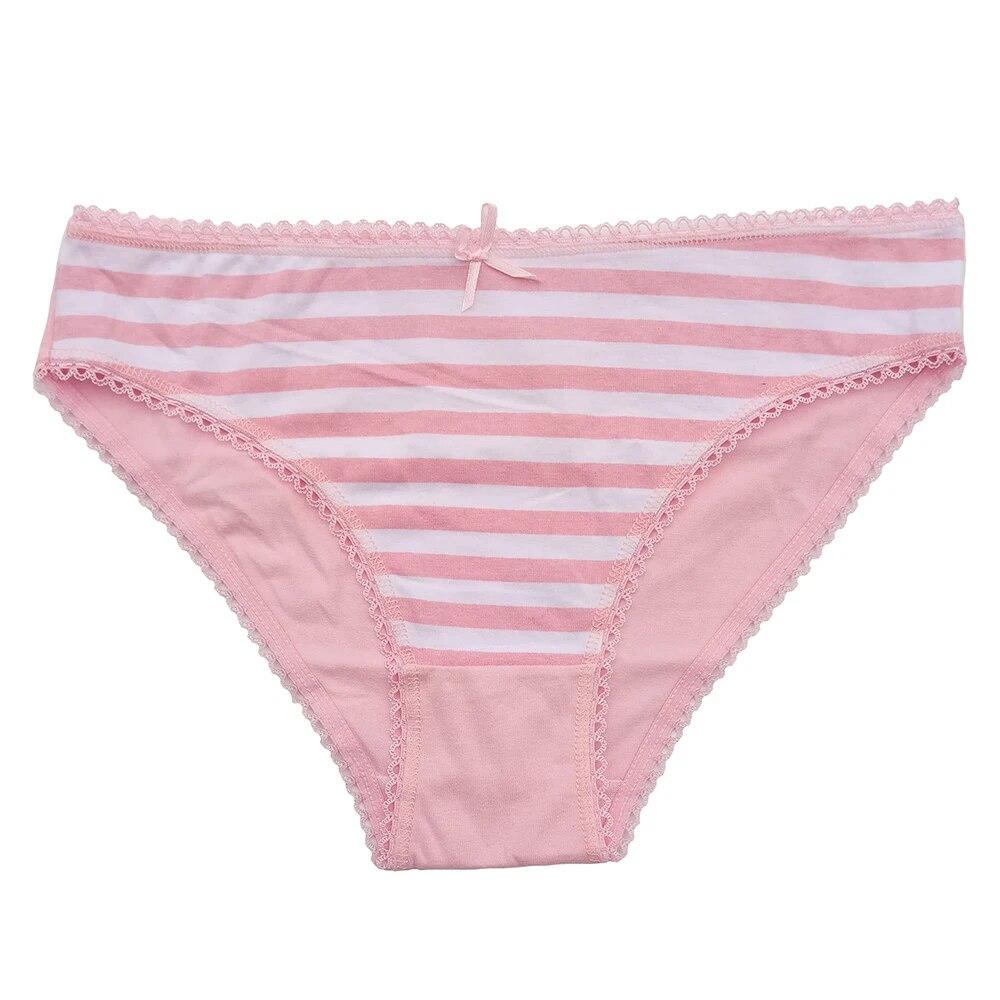 Сексуальные трусики для женщин, хлопковое мягкое женское нижнее белье, комплект кружевных трусов, женское полосатое бикини, нижнее белье, 6 шт./лот