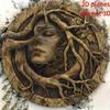 Круглая металлическая настенная art-композиция Дух Дерева Резное Лицо Домашний Декор Вдохновленный Природой Спокойный Дизайн