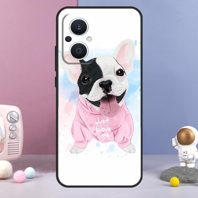Чехол для французского бульдога для OPPO Reno 14 F 11F 12F 13F 10 11 12 13 Pro 7 8 Lite Чехол OPPO Find X8 X6 X5 X9 Pro
